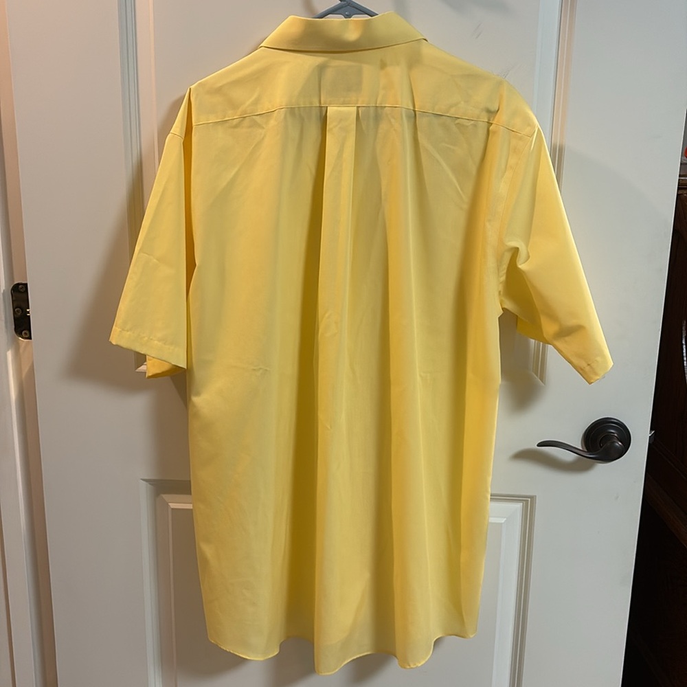 STAFFORD Super Shirt Men's Yellow Short Sleeve Dress Shirt - Picture 3 of 7